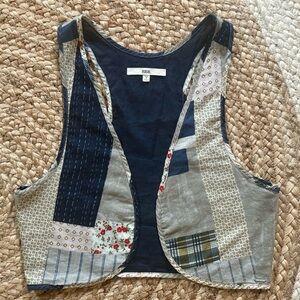 Y2K Vintage Ruehl No.925 Patchwork Vest Abercrombie Boho Cottagecore Festival